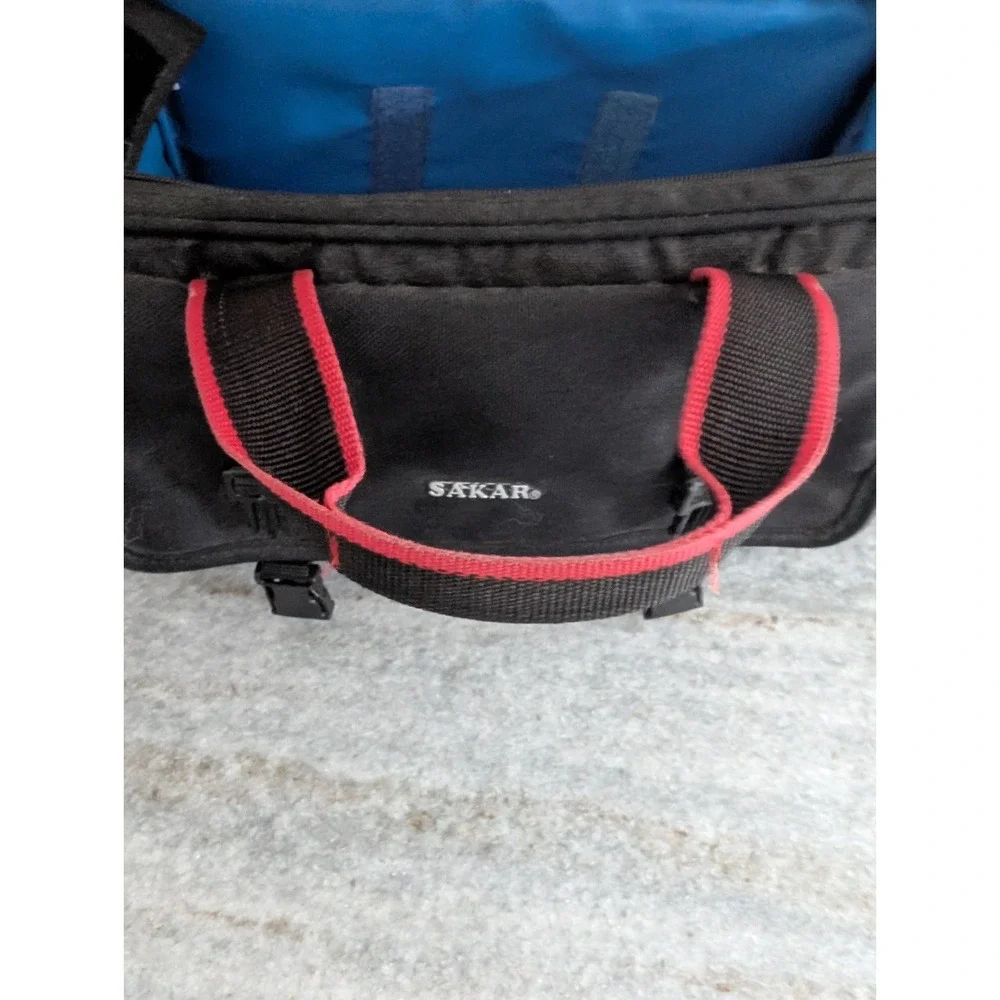 Sakar Camera Camcorder Bag Black Red Handle or Shoulder Strap Dual Zip Closure